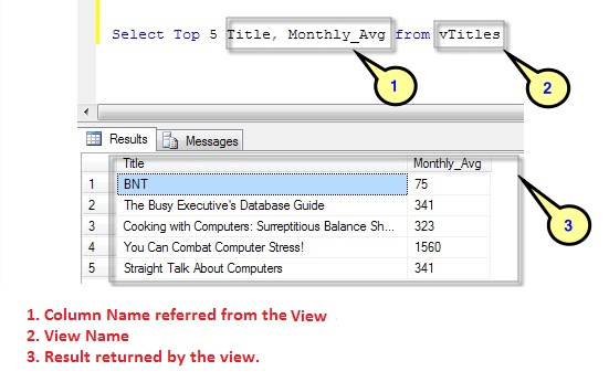 retrieving the data from the view